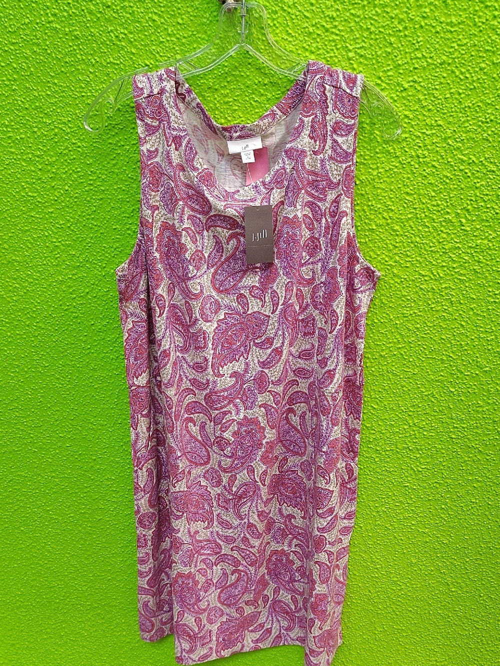 J. Jill Pink Paisley Scoop Neck Tank